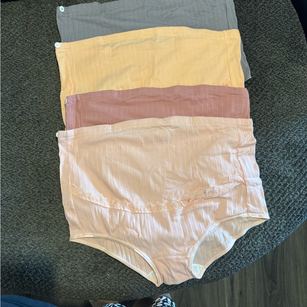 Set of 4 High-Waisted Panties in Neutral Tones
